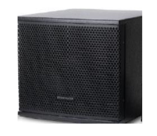 Professional Audio System with 2 Speakers, 1 Amplifier and 1 Subwoofer, for home cinema or outdoor party, black in color with unique design and European technology producing high quality smooth powerfully loud music to deliver an amazing experience